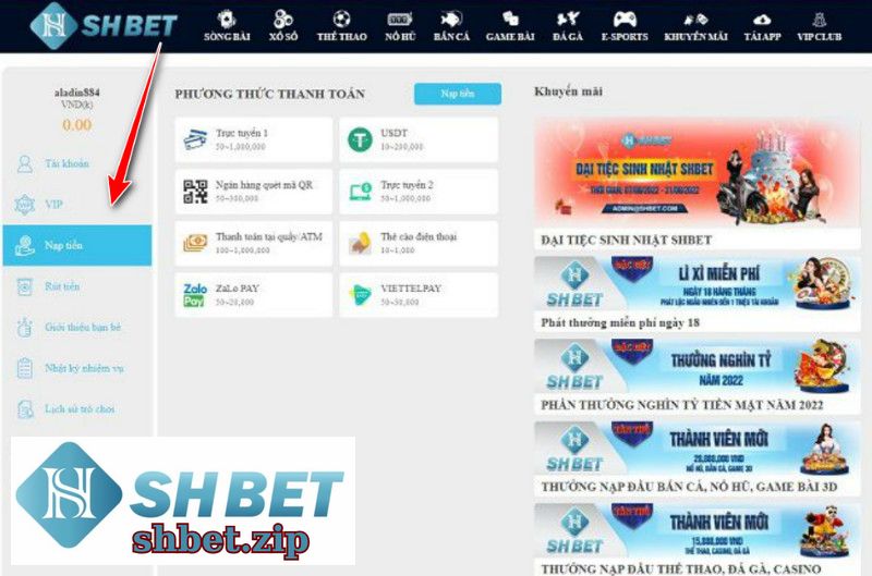 Nạp Tiền Shbet Với Nhiều Cách Chuyển Khoản Theo Các Hạn Mức Khác Nhau
